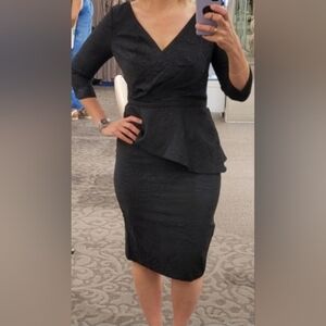 Oleg Cassini Black Midi Dress